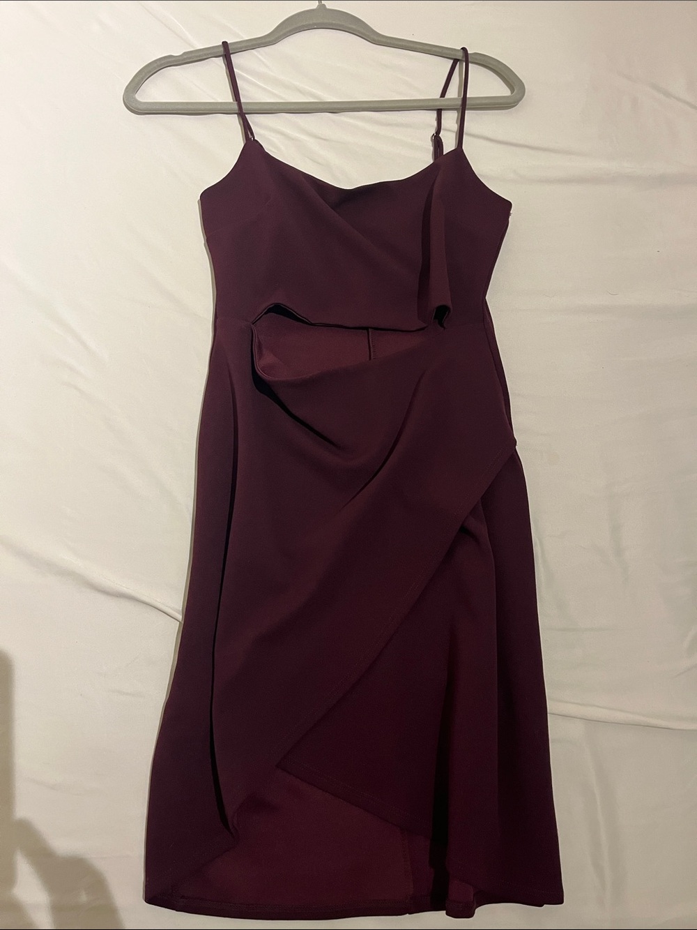 Spaghetti Strap Midi Dress in Plum